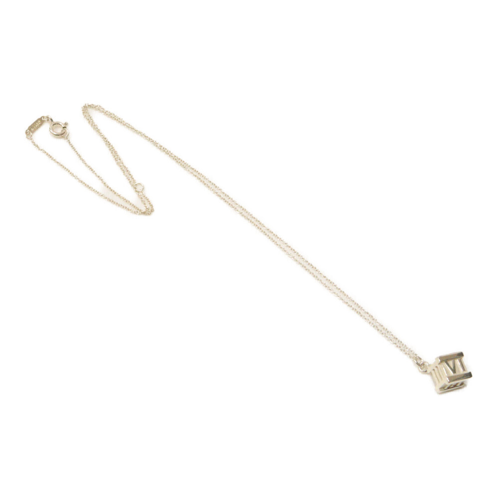 TIFFANY Co Atlas Cube Necklace Silver Accessory Pendant Jewelry